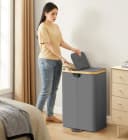 SONGMICS Wäschekorb 150 Liter 2 Fächer Grau-Beige Bild 1
