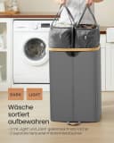 SONGMICS Wäschekorb 150 Liter 2 Fächer Grau-Beige Bild 4