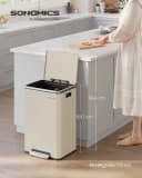 SONGMICS Mülleimer 50L Tretmülleimer Schwarz/Creme Bild 1