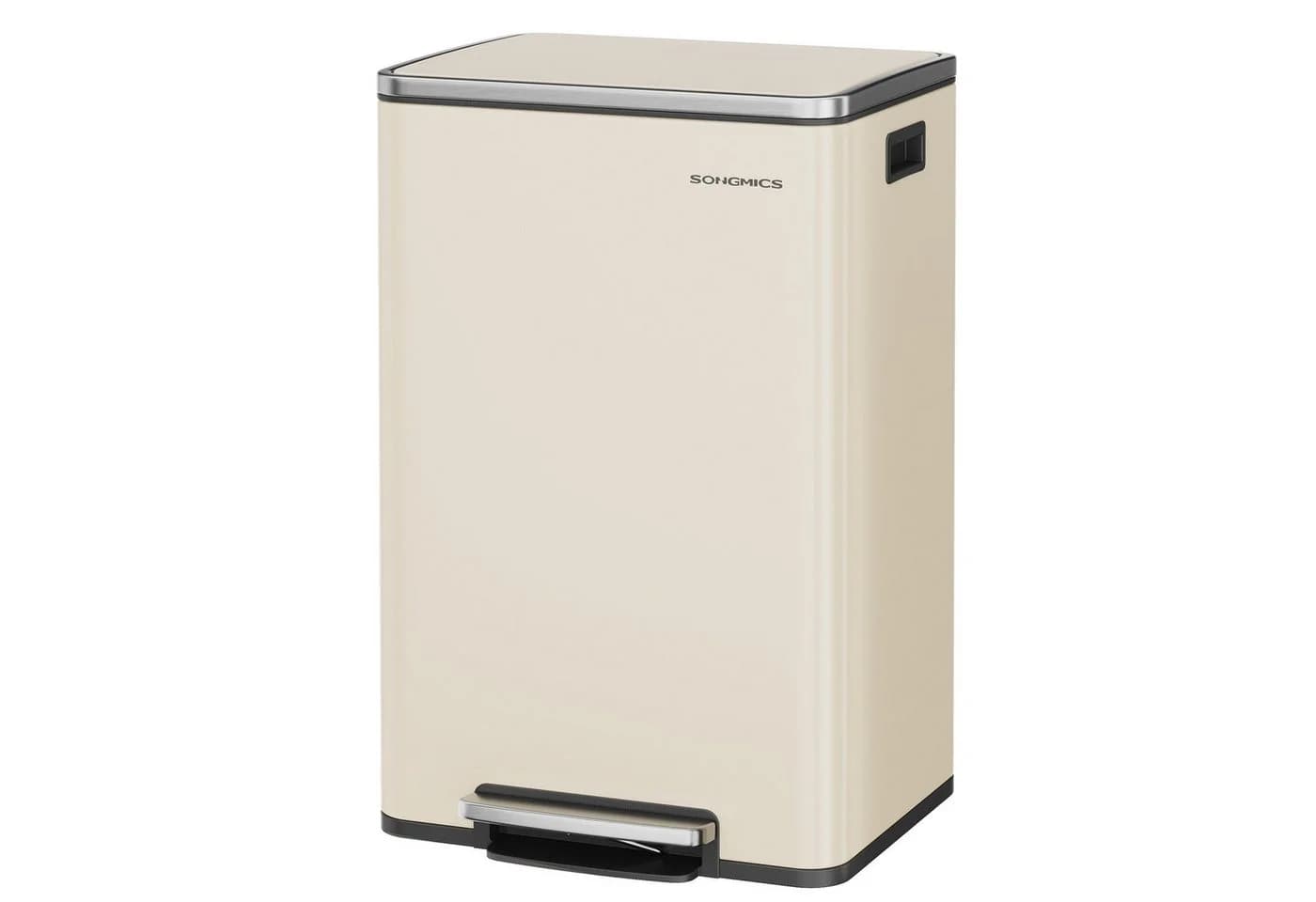 SONGMICS Mülleimer 50L Tretmülleimer Schwarz/Creme - Bild 2