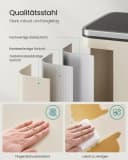 SONGMICS Mülleimer 50L Tretmülleimer Schwarz/Creme Bild 5