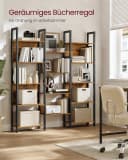 VASAGLE Bücherregal 14 Ablagen Metallrahmen Wohnzimmer Braun Bild 1