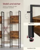 VASAGLE Bücherregal 14 Ablagen Metallrahmen Wohnzimmer Braun Bild 4