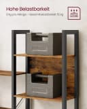 VASAGLE Bücherregal 14 Ablagen Metallrahmen Wohnzimmer Braun Bild 5