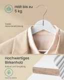 SONGMICS Kleiderbügel 30-tlg. Holzbügel 0,8 cm dünn 360° drehbar Birkenholz Bild 3