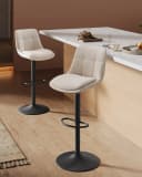 VASAGLE Barhocker Set 4 St. Höhenverstellbar Drehbar Flanell Cremeweiß Bild 1