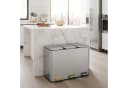 SONGMICS Mülltrennsystem Mülleimer Küche 3x15L Stahl Silber Bild 3