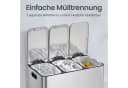 SONGMICS Mülltrennsystem Mülleimer Küche 3x15L Stahl Silber Bild 4