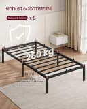 VASAGLE Bettgestell 90 x 200 cm Metallbett Tintenschwarz Bild 4