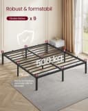 VASAGLE Bettgestell 160 x 200 cm Metallbett Tintenschwarz Bild 4