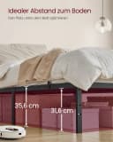 VASAGLE Bettgestell 160 x 200 cm Metallbett Tintenschwarz Bild 5