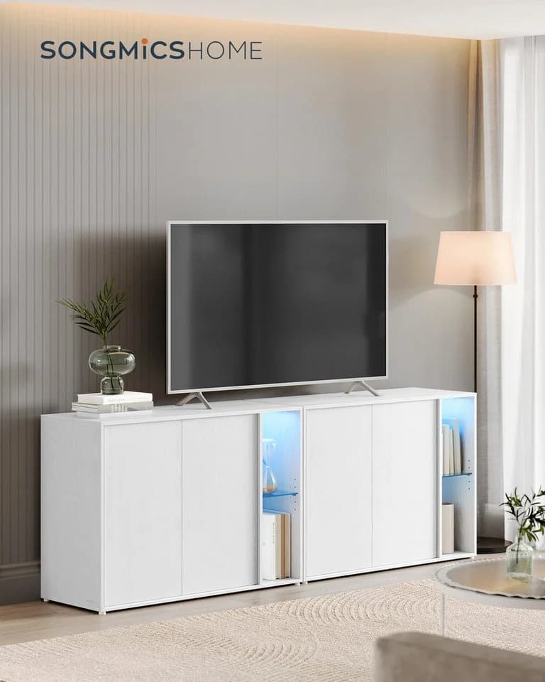 SONGMICS HOME Sideboard mit Beleuchtung Werkzeuglose Montage