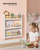 SONGMICS Spielzeugtruhe Bücherregal Kinder 3 Ebenen Wandregal Bild 1