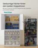 SONGMICS Aktenschrank Mehrzweckschrank Stahl-Aufbewahrungsschrank 5 Ebenen 4 Türen 40 x 60/80 x 180 cm 2 Schlösser verstellbare Ablagen Bild 3