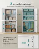 SONGMICS Aktenschrank Mehrzweckschrank Stahl-Aufbewahrungsschrank 5 Ebenen 4 Türen 40 x 60/80 x 180 cm 2 Schlösser verstellbare Ablagen Bild 4