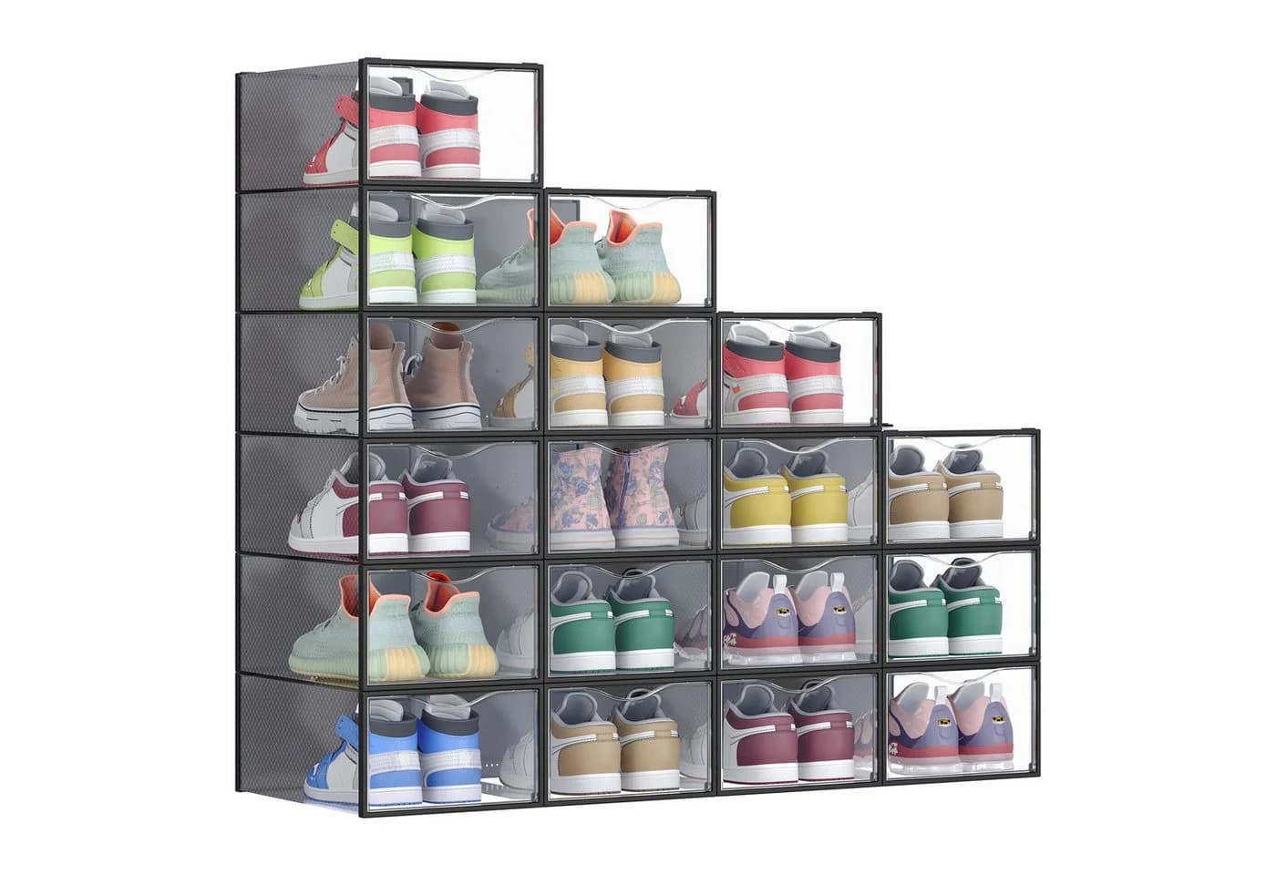SONGMICS Schuhboxen 12/18er Set Transparent 33,2 x 23 x 14,5 cm - Bild 2
