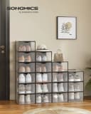 SONGMICS Schuhboxen 12/18er Set Transparent 33,2 x 23 x 14,5 cm Bild 3