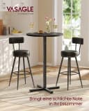 VASAGLE Bartisch Esstisch 60x60 Schwarz/Weiß Modern Bild 1