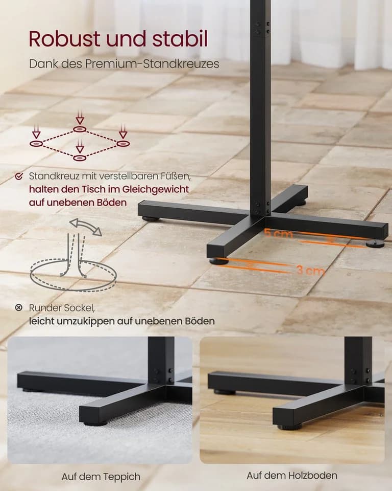 VASAGLE Bartisch Esstisch 60x60 Schwarz/Weiß Modern - Bild 3