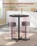 VASAGLE Bartisch Esstisch 60x60 Schwarz/Weiß Modern Bild 4