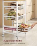 VASAGLE Beistellwagen mit 4/5 Ebenen, Rollwagen, 31,7 x 40 x 76/95 cm Bild 1
