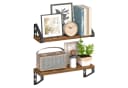 VASAGLE Wandregal 2er Set 40 cm Braun/Schwarz Holzspanplatte Bild 2