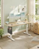 SONGMICS Schreibtisch Höhenverstellbarer elektrisch 140x60 cm Beige Bild 1
