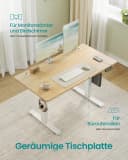 SONGMICS Schreibtisch elektrisch höhenverstellbar 120/140/160/180 cm USB-C Memory-Funktion 4 Höhen Stoff-Organizer Bild 4