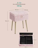 SONGMICS Sitzhocker Rosa Hocker mit Stauraum Bild 5