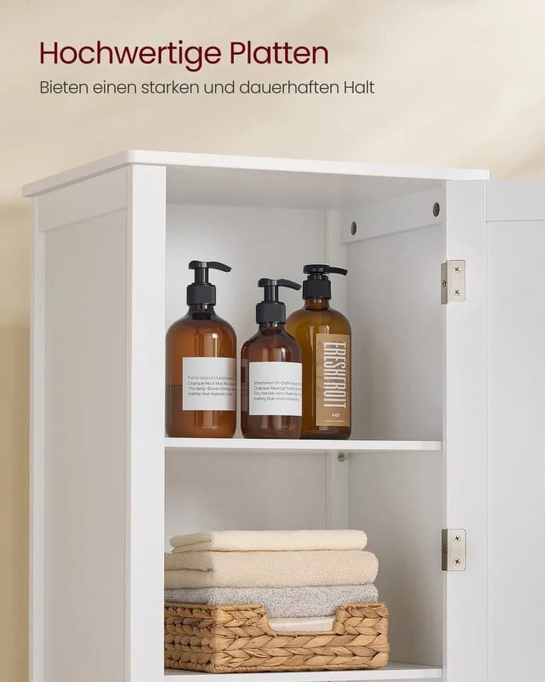 VASAGLE Badkommode Badezimmerschrank Hochschrank Badschrank mit Ganzkörperspiegel - Bild 5