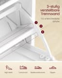 VASAGLE Schuhbank Sitzbank Klappfach Sitzkissen 30x60x53,5 cm Weiß-Grau Bild 5