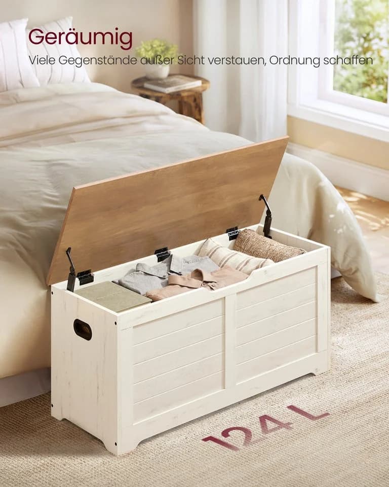 VASAGLE Sitzbank, Spielzeugtruhe, 80/100 x 40 x 46 cm - Bild 4