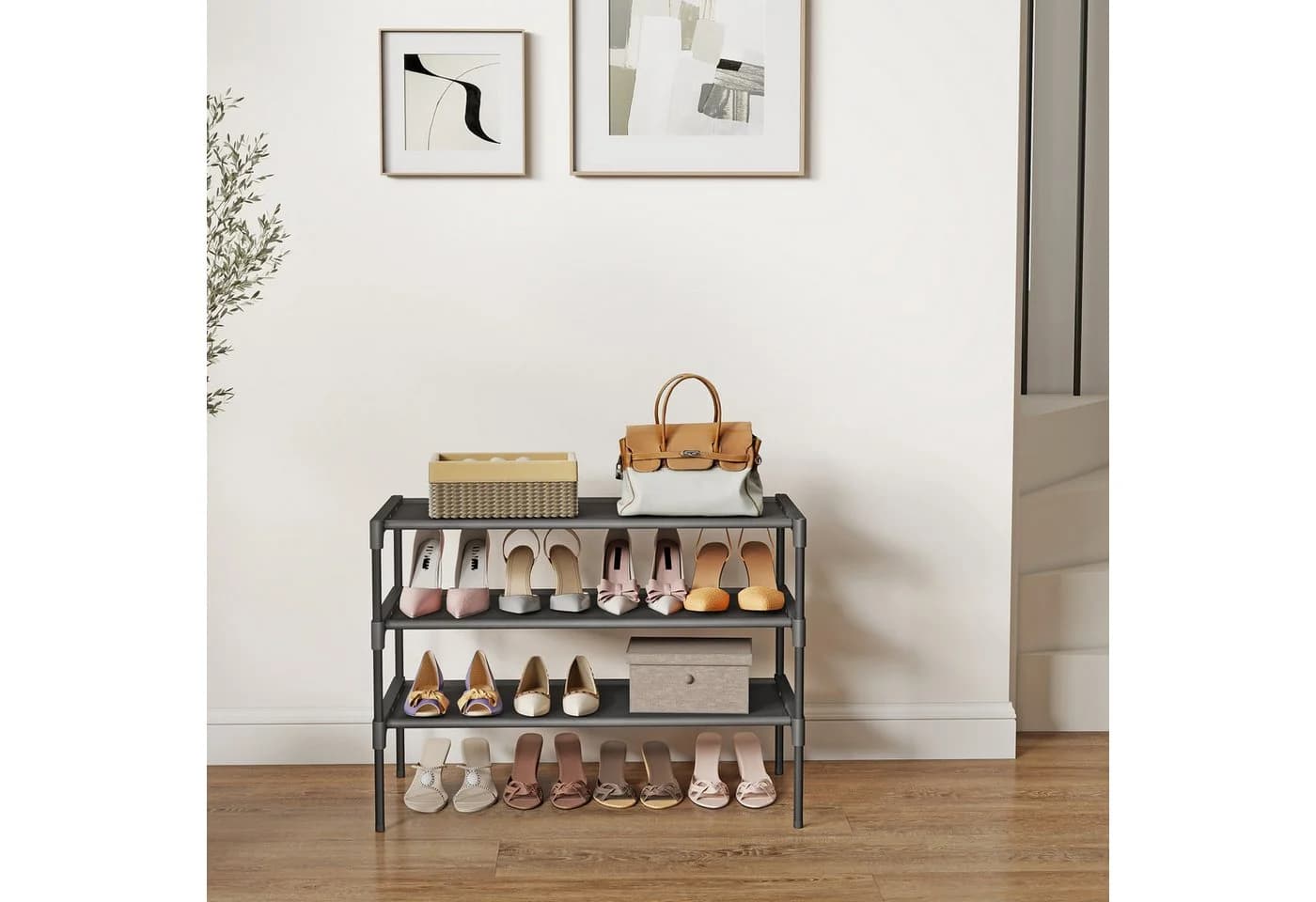 SONGMICS Schuhregal Metallrahmen 4 Ebenen 29,7 x 62,3 x 70,5 cm - Bild 4