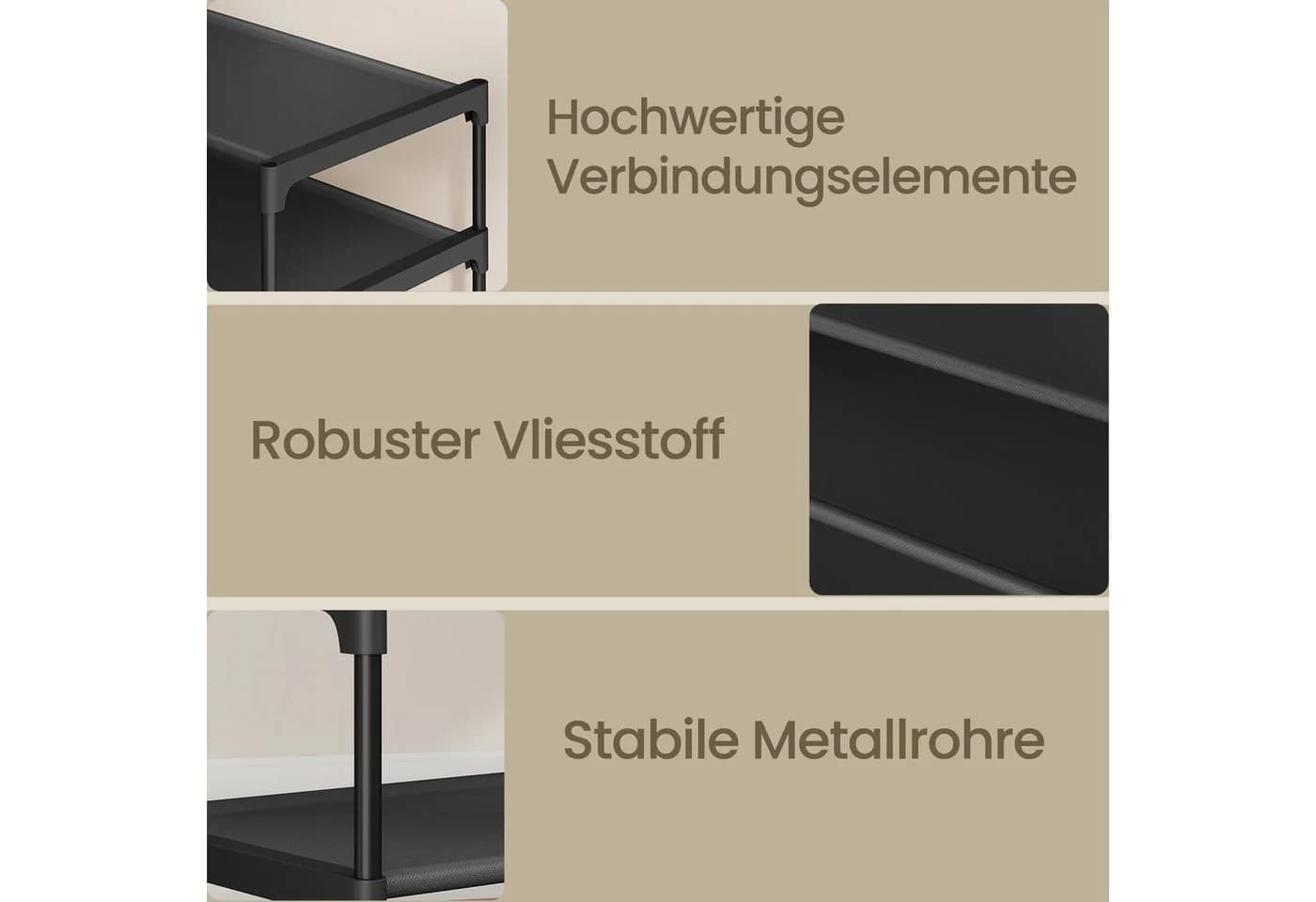 SONGMICS Schuhregal Metallrahmen 4 Ebenen 29,7 x 62,3 x 70,5 cm - Bild 5