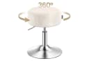 VASAGLE Barhocker Schminktischr Drehhocker 2 St. Cremeweiß PU 360° drehbar Bild 3
