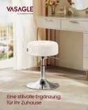 VASAGLE Barhocker Schminktischr Drehhocker 2 St. Cremeweiß PU 360° drehbar Bild 4