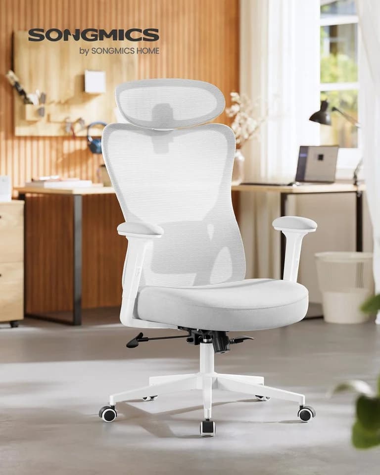 SONGMICS Bürostuhl Ergonomisch Grau