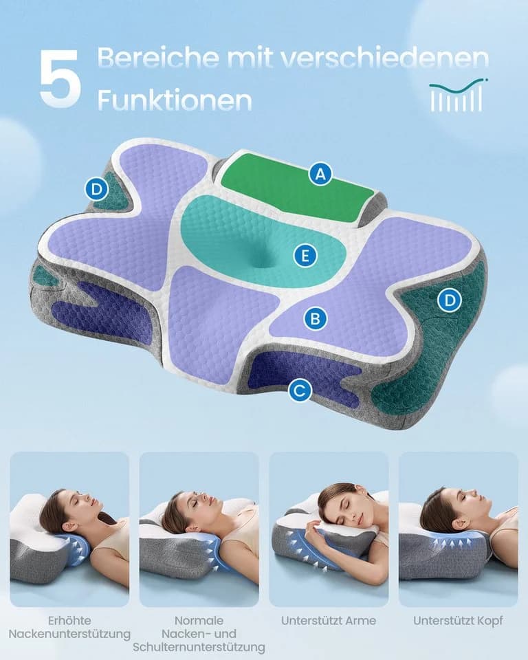 Ergonomisches Nackenstützkissen aus Memory-Schaumstoff - Bild 5