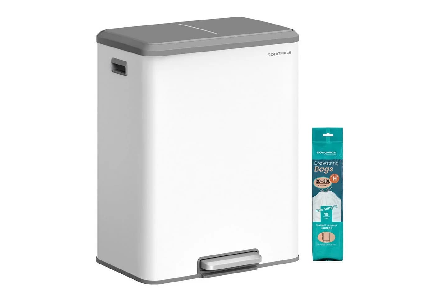 SONGMICS Mülleimer Küche Mülltrennsystem 2x30L Edelstahl - Bild 2