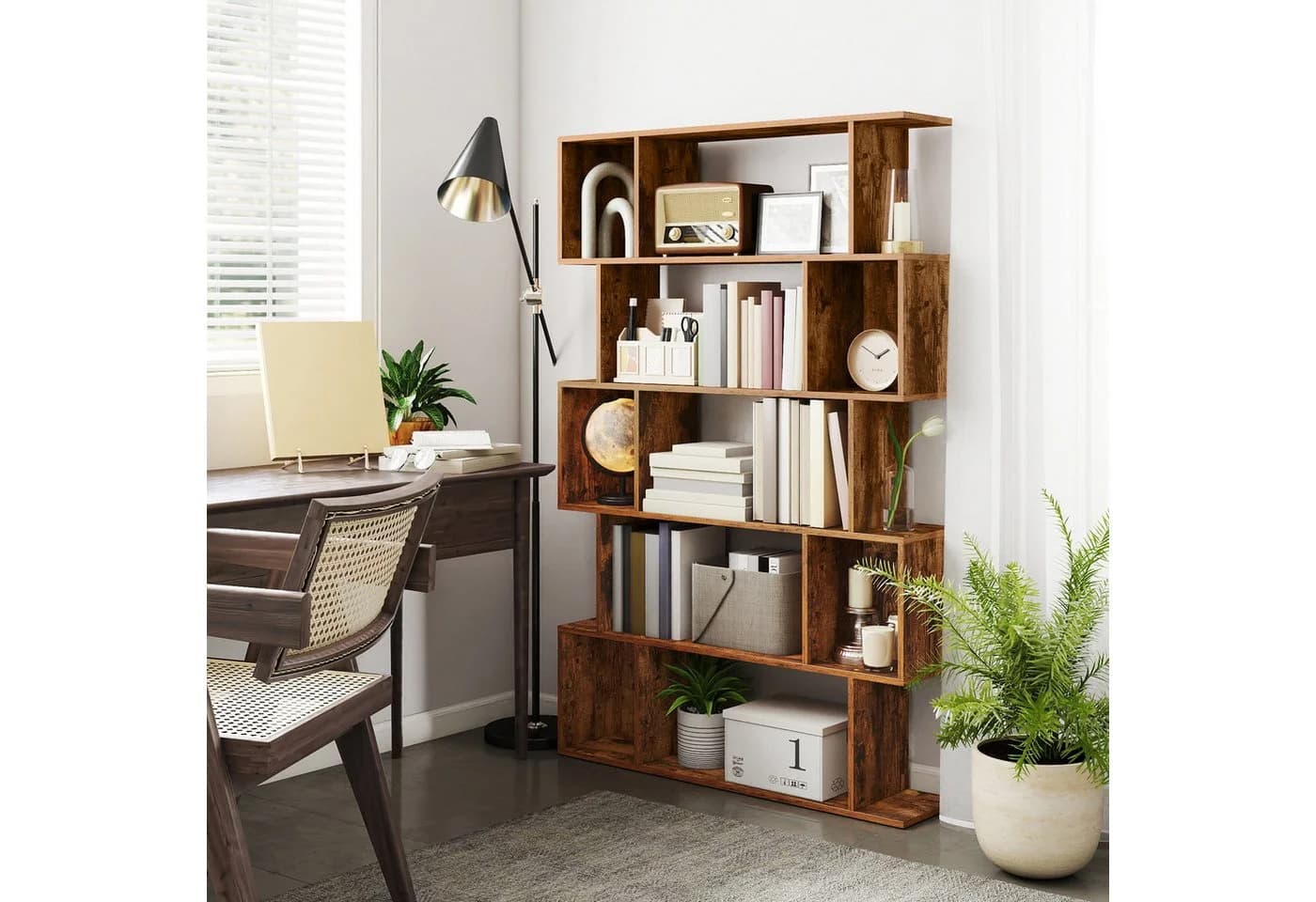VASAGLE Bücherregal 5-stöckig Braun