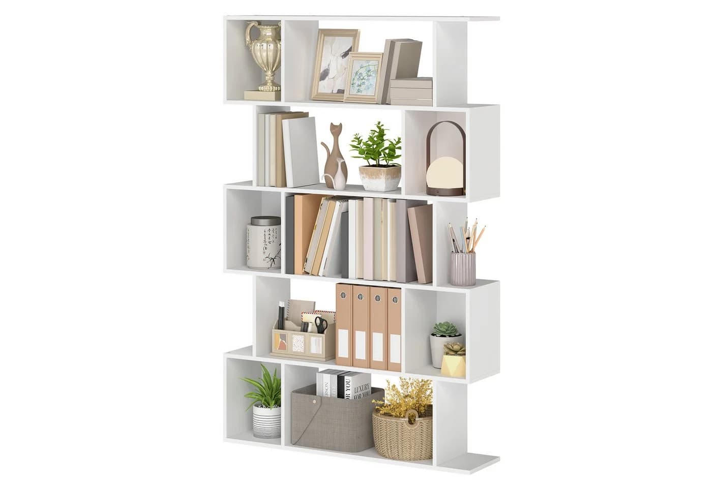 VASAGLE Bücherregal 5-stöckig Weiß Holzspanplatte - Bild 2