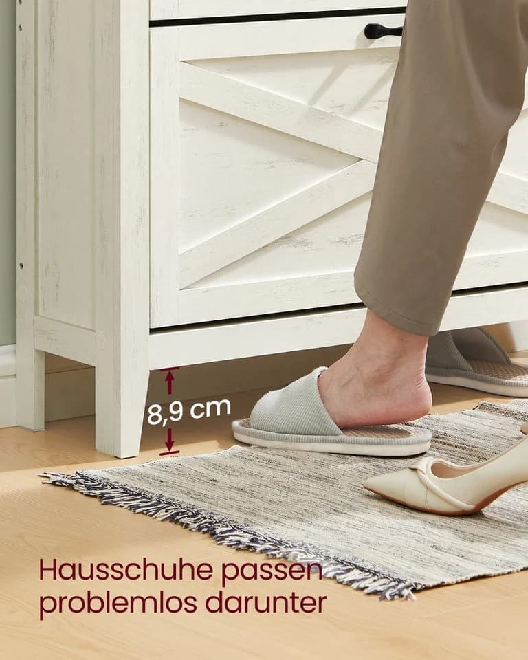 VASAGLE Schuhschrank Landhausstil 3 Klappen 18-24 Paar Schuhe - Bild 5