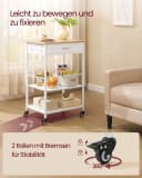 VASAGLE Küchenwagen Servierwagen Beige-Weiß Bild 5