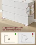 VASAGLE Kommode 6 Schubladen Schneeweiß Modern Bild 3