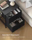 SONGMICS Kommode Nachttisch Schrank 2 Stoffschubladen Schwarz Stahl Bild 3