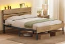 VASAGLE Bettgestell 140x200 cm Braun Metallrahmen LED-Beleuchtung Bild 2
