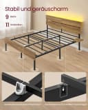 VASAGLE Bettgestell 140x200 cm Braun Metallrahmen LED-Beleuchtung Bild 4