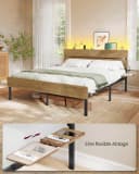 Industrielles Metall-Bettgestell in Braun und Schwarz Bild 1