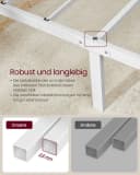 VASAGLE Bettgestell Metall Bettrahmen Weiß Hochtragfähig Bild 3