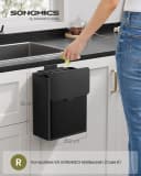 SONGMICS Mülleimer hängend 8L Stahl mit Deckel schwarz Bild 1